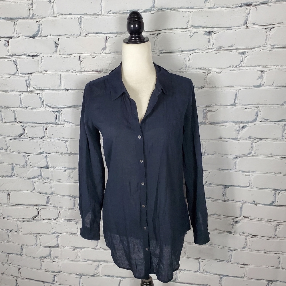 Calypso St. Barth Black Cotton Button Down Shirt